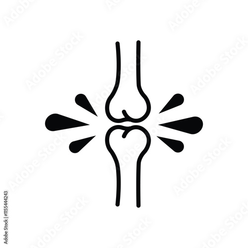 Human Knee Bone Joint Line Icon. Anatomy Leg Skeleton Linear Pictogram. Arthritis, Osteoporosis Illness of Bone Joint Outline Icon.