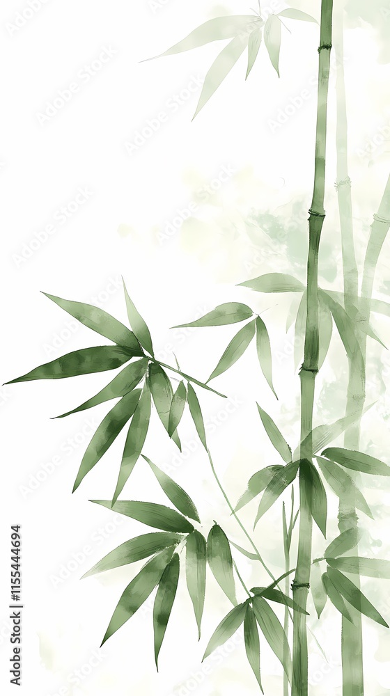 Naklejka premium Traditional Chinese bamboo texture illustration poster background