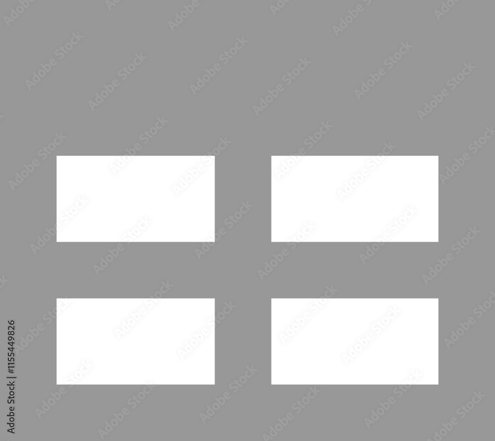 Gray Grid Icon with Four Rectangles Gray Grid Icon with Four Rectangles