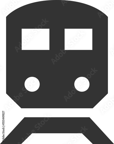 Minimalist Train Front Icon with Windows