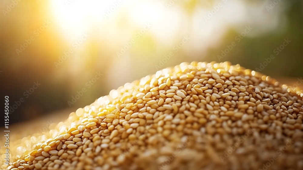 Obraz premium Sesame seeds, a close-up of the grain texture