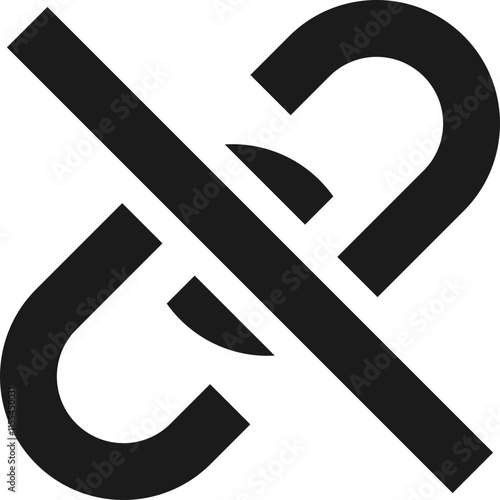 Broken Link Icon with Diagonal Slash