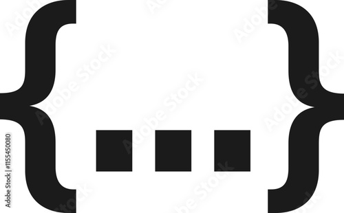 Code Snippet Icon with Braces and Dots