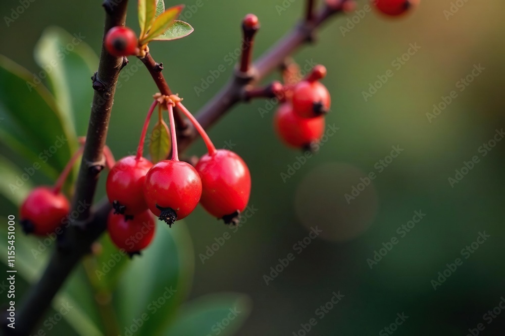 Barberry berries on a bare stem with some small twigs and leaves nearby, berry, stem, barberry Barberry berries on a bare stem with some small twigs and leaves nearby, berry, stem, barberry