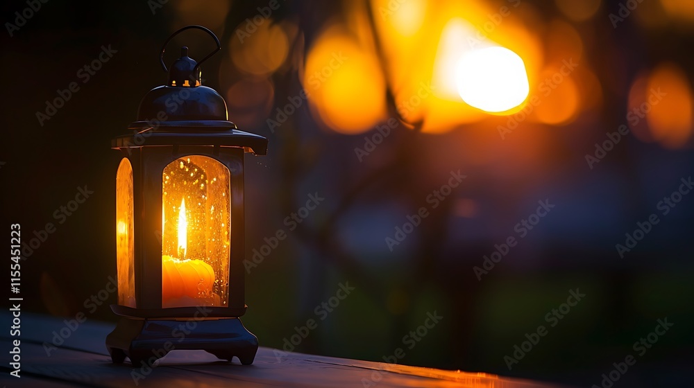 Lantern glowing on the final night of hanukkah Lantern glowing on the final night of hanukkah