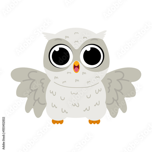 Cute cartoon owl bird doodle