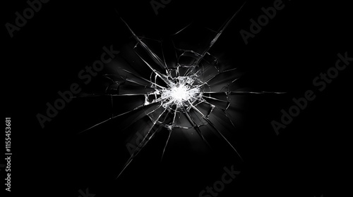 Wallpaper Mural Shattered glass impact dark background abstract art dramatic environment close-up view visual concept for impact Torontodigital.ca