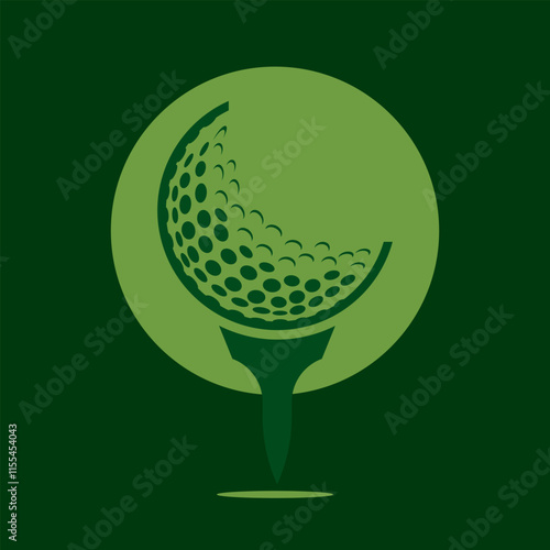 Golf Logo Design Template Vector. Golf ball on tee logo design icon.