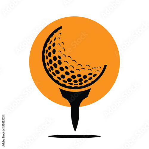 Golf Logo Design Template Vector. Golf ball on tee logo design icon.