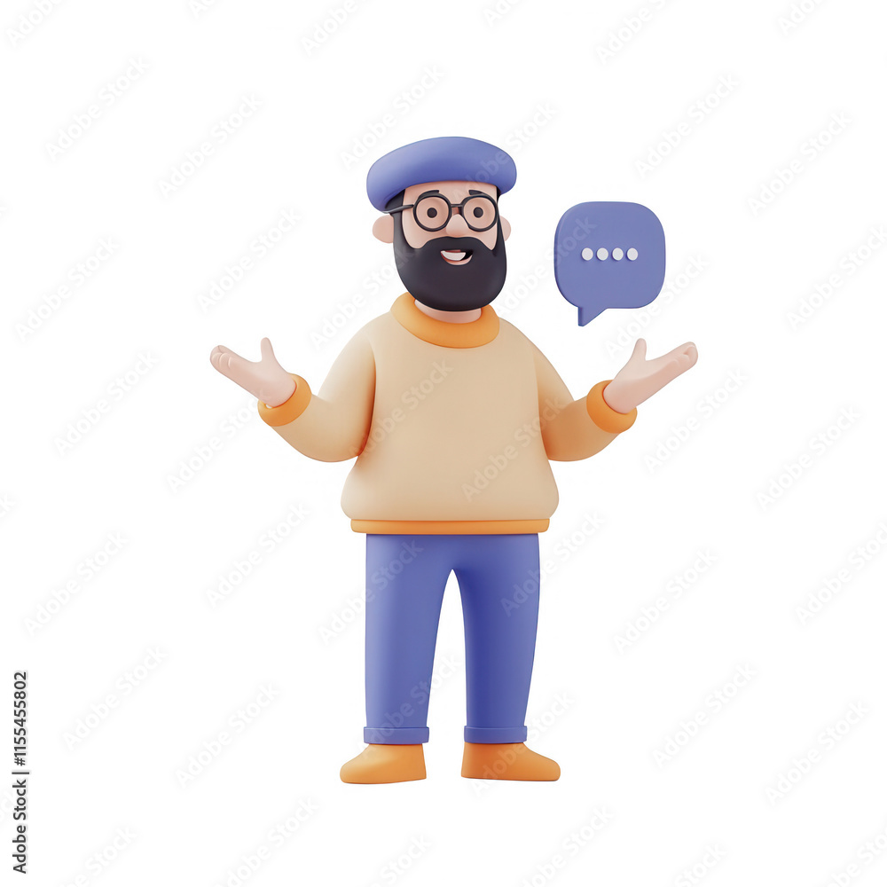A cheerful man in a casual outfit expressing thoughts with open hands., isolated on a transparent background. A cheerful man in a casual outfit expressing thoughts with open hands., isolated on a transparent background.