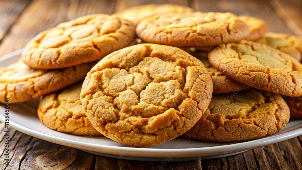 Delicious Butter Cookies: Eye-Level Close-Up Photography - Golden Brown, Sweet Treats, Homemade Recipe Delicious Butter Cookies: Eye-Level Close-Up Photography - Golden Brown, Sweet Treats, Homemade Recipe