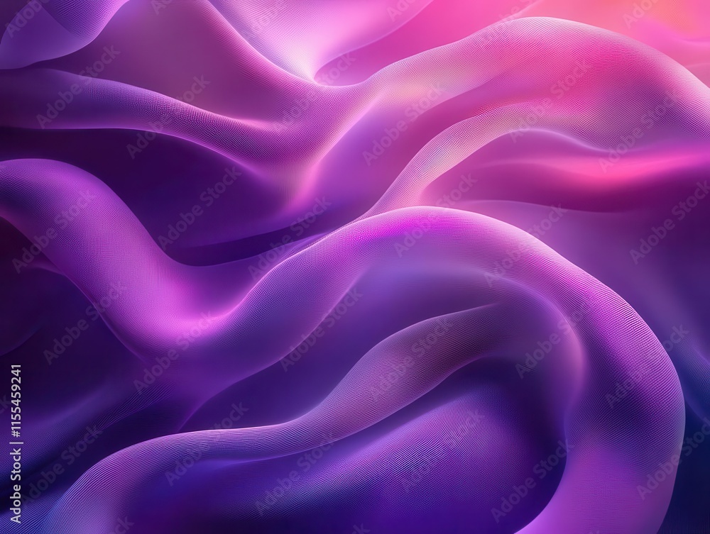 Fototapeta premium Dark violet purple lilac lavender pink abstract background. Satin fabric with glitter shine and elegant folds adding a touch of shimmer to wavy lines.