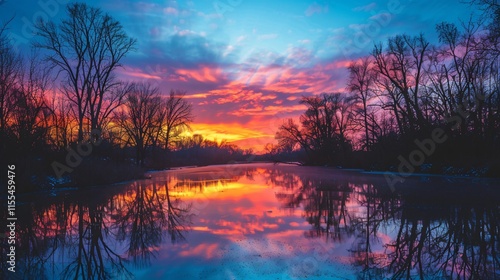 A Beautiful Sunset over the Sea with Amazing Clouds