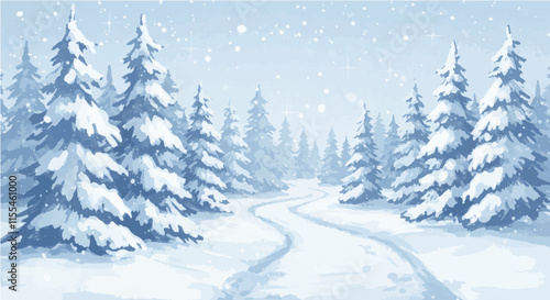 A vast expanse of a snowy forest.  Dense, evergreen trees, covered in a thick layer of snow, are densely packed together, filling the entire image. 