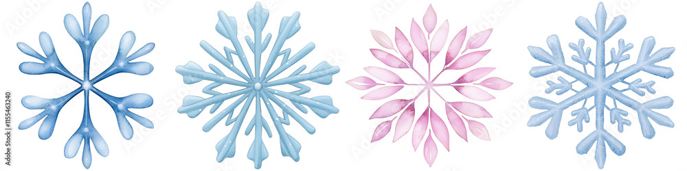 Fairy and myth sparkle, Colorful snowflakes with intricate designs showcasing various shapes and styles. Fairy and myth sparkle, Colorful snowflakes with intricate designs showcasing various shapes and styles.