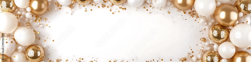 Elegant gold and white decorative ornaments festive event holiday celebration indoor setting close-up view celebration spirit
