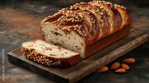 Sliced Nut Bread with Sesame Seeds