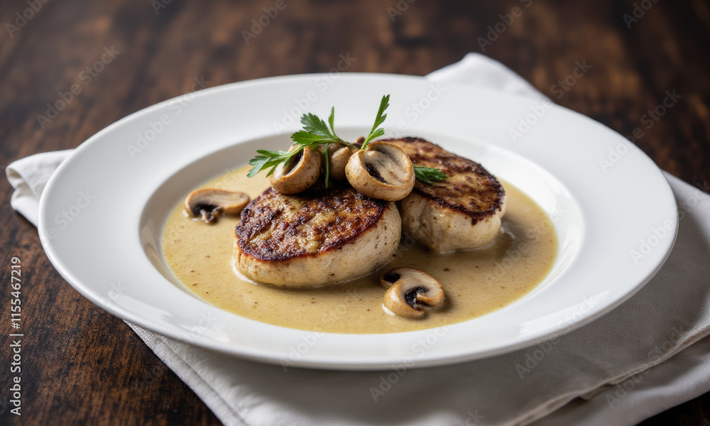 Veal Medallions with Mushroom Cream Sauce Veal Medallions with Mushroom Cream Sauce