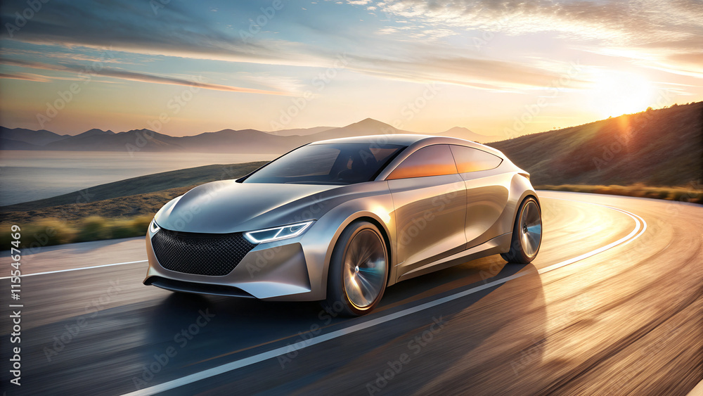 design of modern a car runing on the road design of modern a car runing on the road