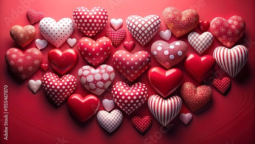 hearts with valentine's day