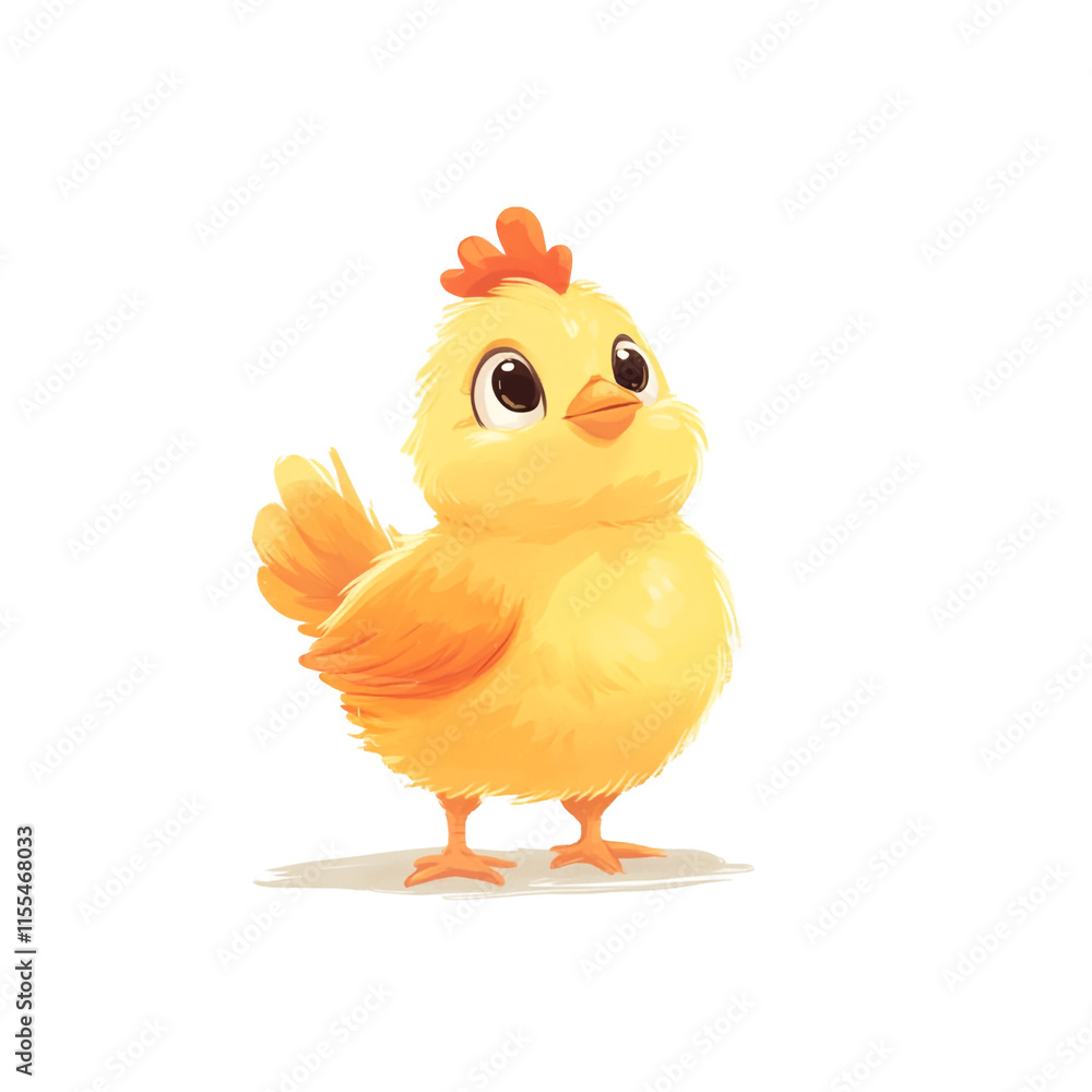 Fototapeta premium Adorable Yellow Chick Illustration
