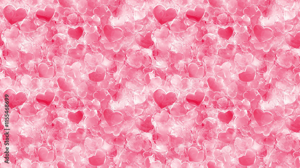Obraz premium gummy pink hearts, repeatable seamless background tile 
