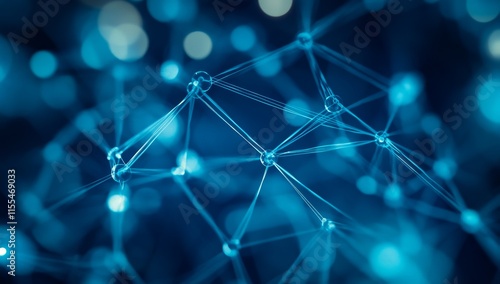 Abstract blue network connection.