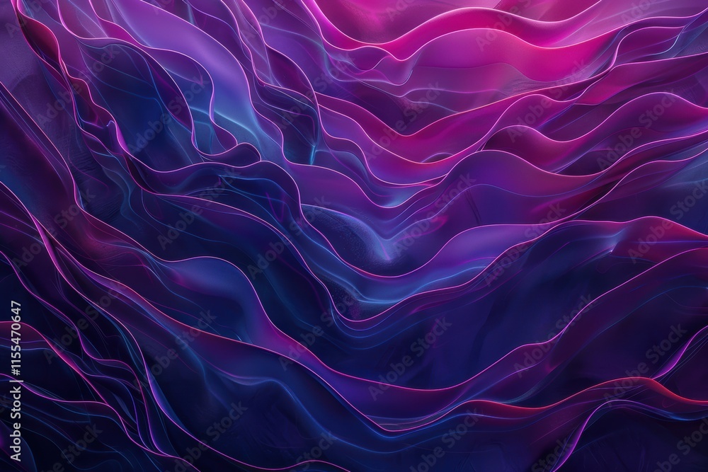 Obraz premium Neural network glowing in abstract radiant colors on a dark futuristic backdrop