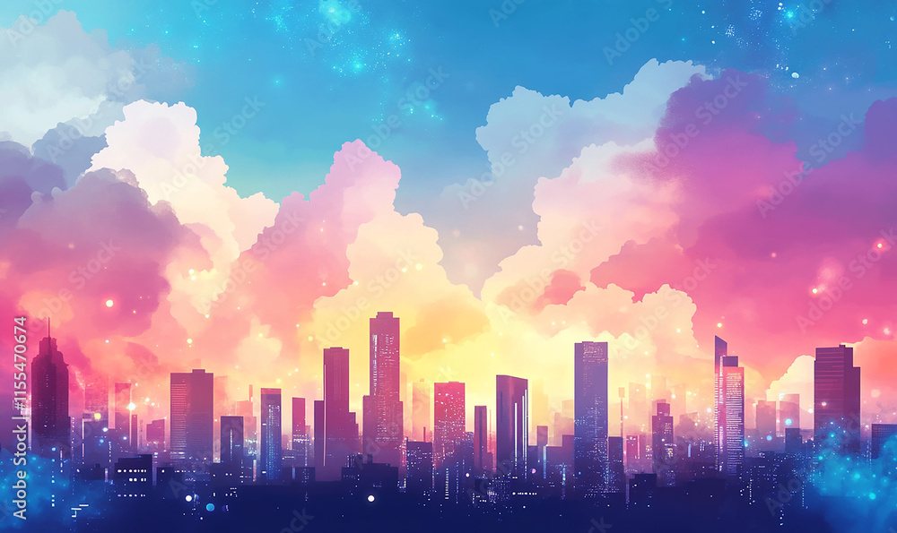 City modern technology background, skyline building architecture modern concept design background City modern technology background, skyline building architecture modern concept design background