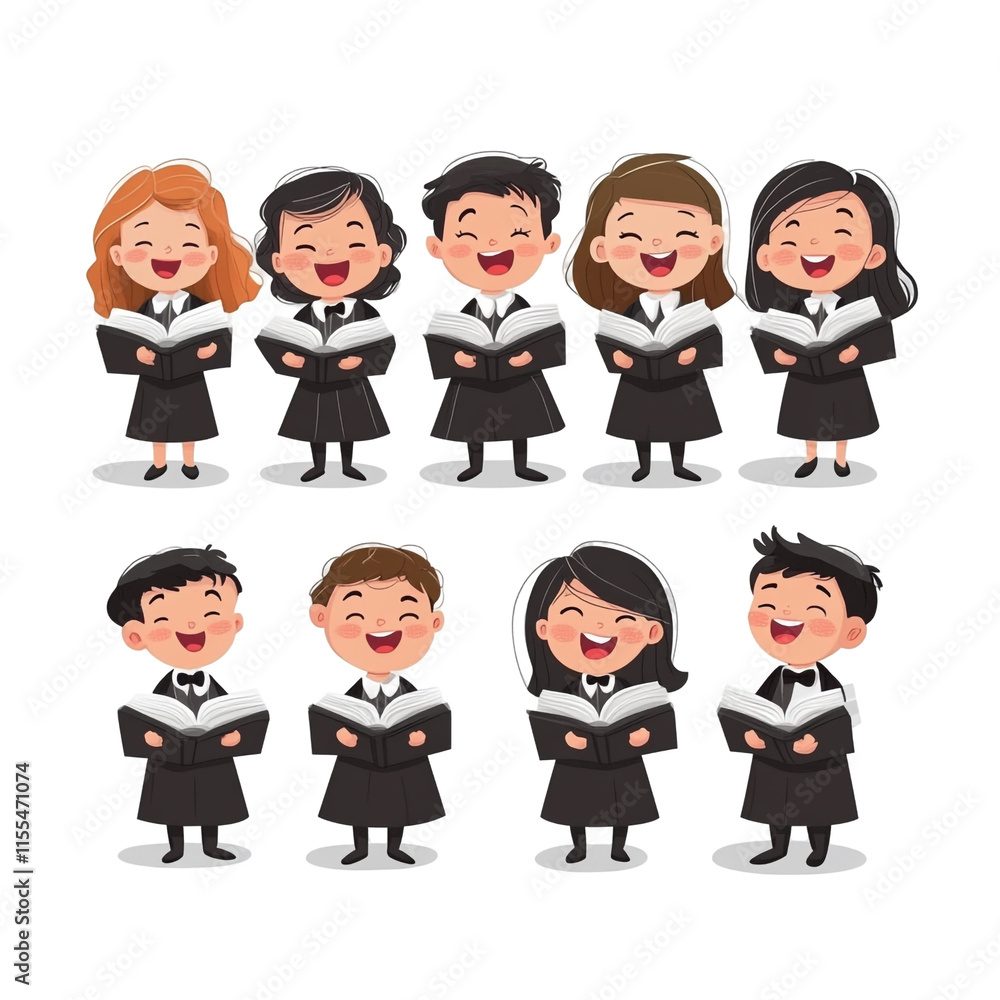Adorable Children's Choir Singing Joyfully Adorable Children's Choir Singing Joyfully