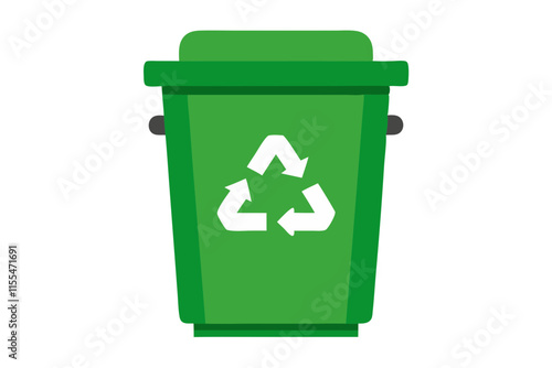Green Recycling Bin vector illustration