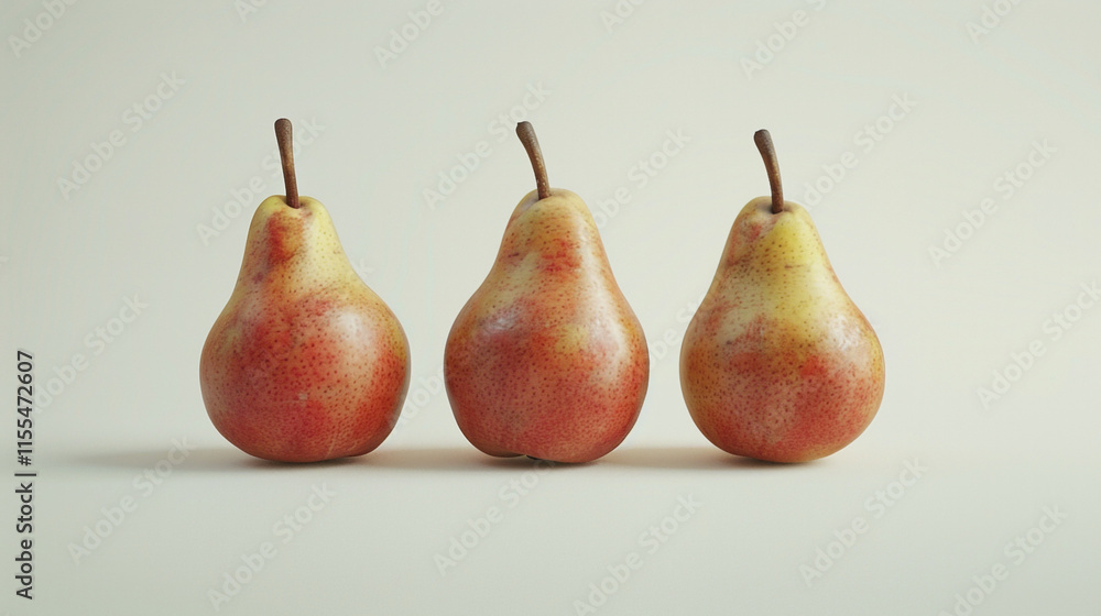 _Three_sets_of_delectable_ripe_pears_displayed_on _Three_sets_of_delectable_ripe_pears_displayed_on