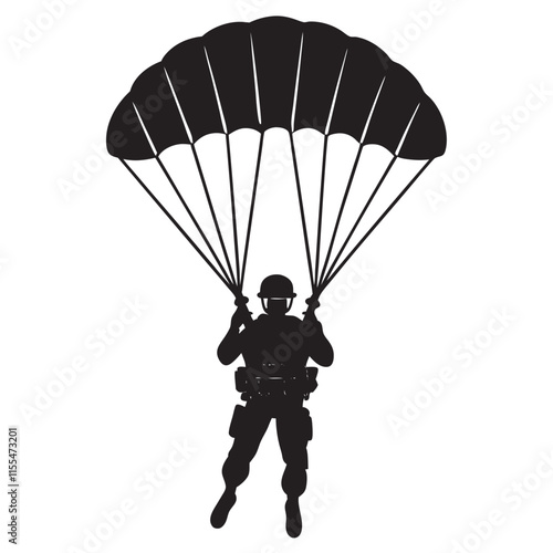 paraglider silhouette on black background