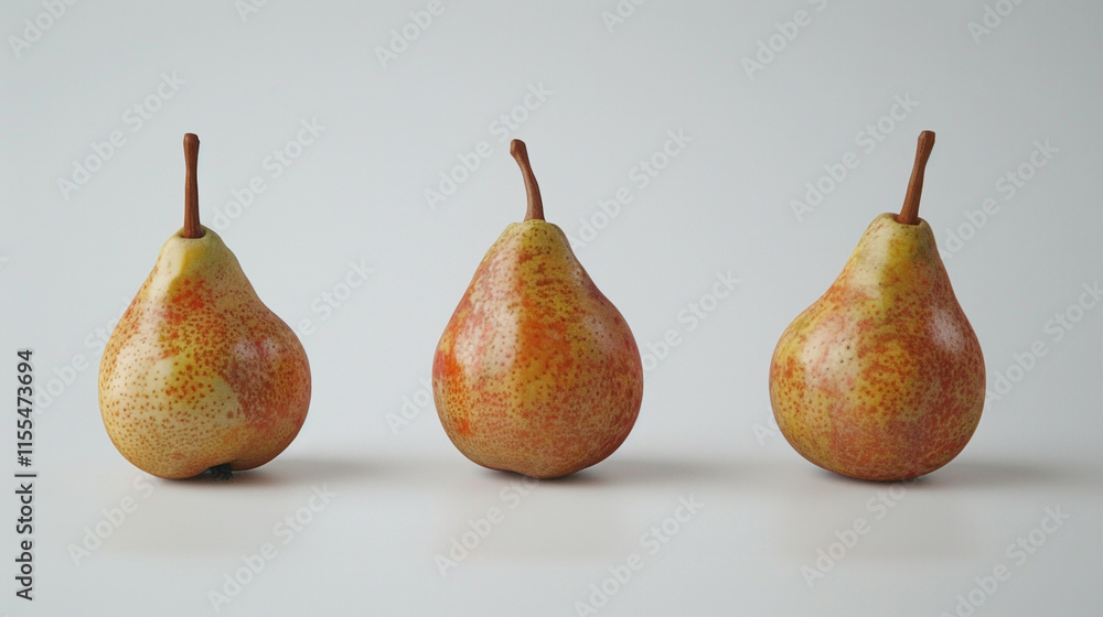 _Three_sets_of_delectable_ripe_pears_displayed_on _Three_sets_of_delectable_ripe_pears_displayed_on