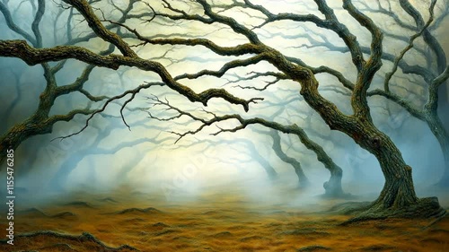 The dense, twisted branches of the ancient forest seemed to writhe and groan in the howling wind, casting eerie shadows that danced across the forest floor like malevolent spirits