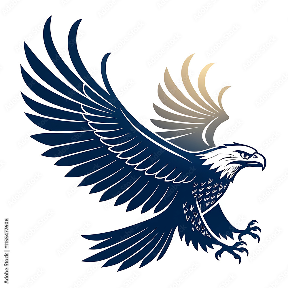 An elegant eagle head silhouette logo icon against a clean white backdrop An elegant eagle head silhouette logo icon against a clean white backdrop