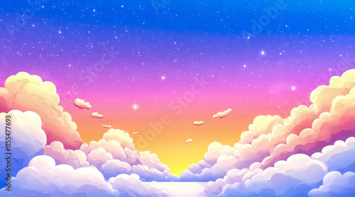 Colorful clouds, used for fairy tale themes and children's themes