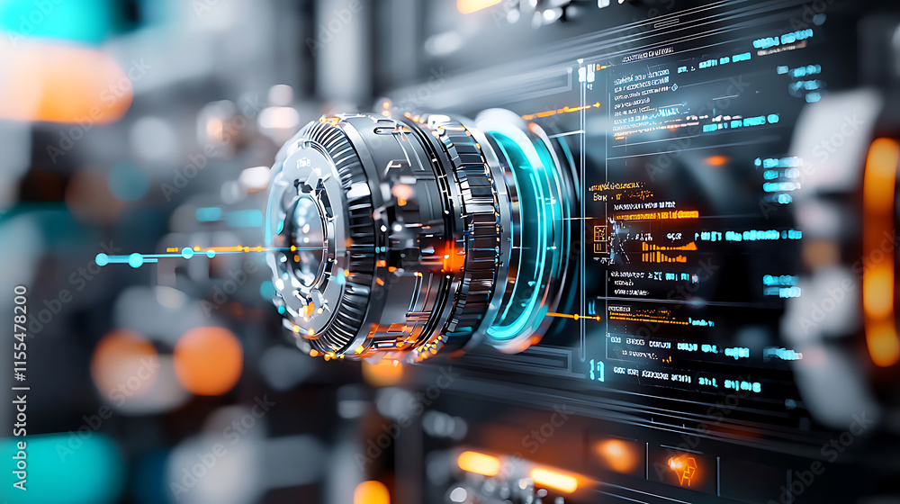 High-tech control panel interface futuristic lab digital artwork cyber environment close-up view interactive technology High-tech control panel interface futuristic lab digital artwork cyber environment close-up view interactive technology