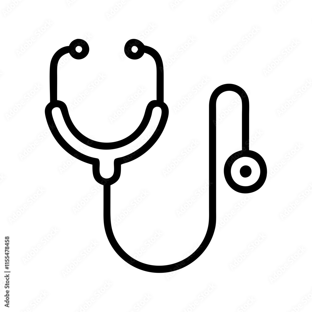Line art stethoscope icon illustration on transparent background
Line art stethoscope icon illustration on transparent background