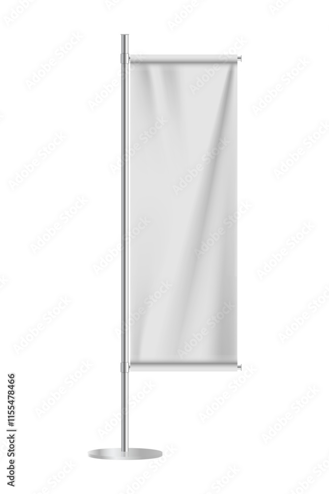 Banner Flag mock up with Metal Flagpole Banner Flag mock up with Metal Flagpole