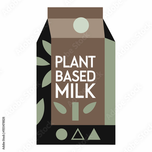 Eco-friendly plant-based milk packaging design with modern graphics
