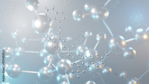 ponatinib molecular structure, 3d model molecule, antineoplastic agents, structural chemical formula view from a microscope photo