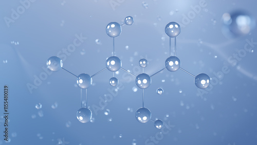 tartrate molecular structure, 3d model molecule, salt, structural chemical formula view from a microscope photo