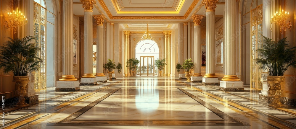 Fototapeta premium Grand Palace Hall: Opulent Interior Design