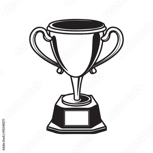 Trophy victor achievement vector design champion reward on simple, background  