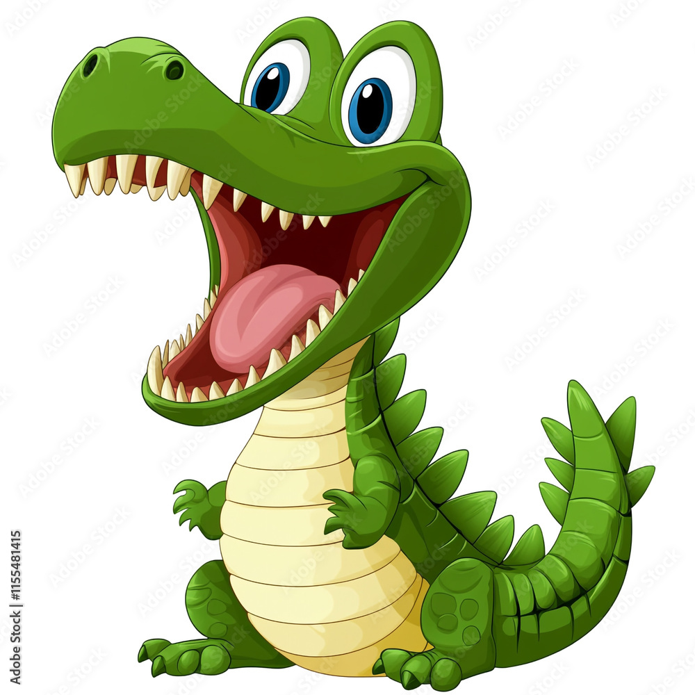 Fototapeta premium Joyful Cartoon Alligator Illustration