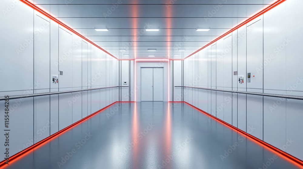 Fototapeta premium Modern Corridor with Advanced Technology and Lighting