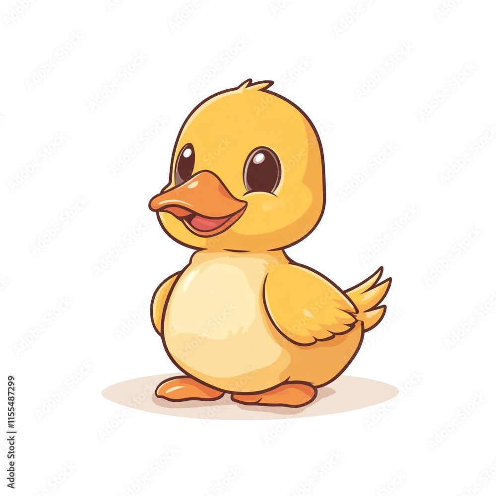 Adorable Yellow Duckling Cartoon Illustration Adorable Yellow Duckling Cartoon Illustration