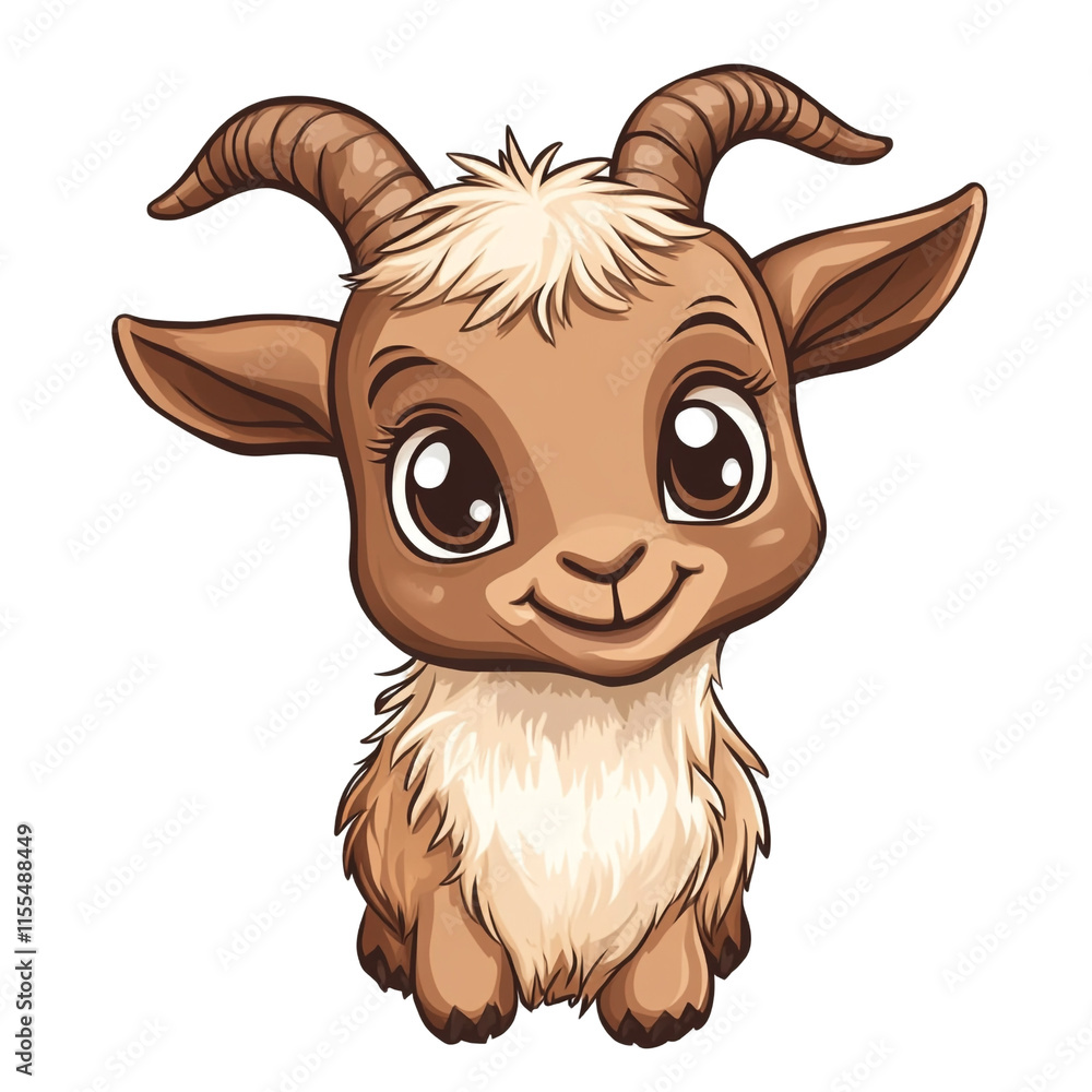 Adorable Baby Goat Illustration Adorable Baby Goat Illustration