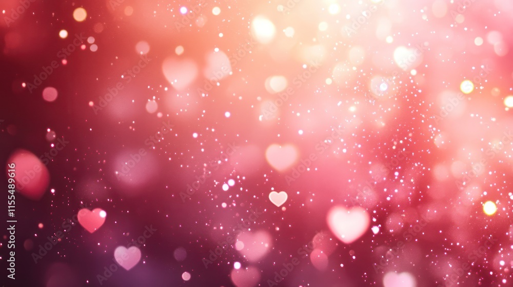 Romantic red and pink bokeh heart background. Romantic red and pink bokeh heart background.